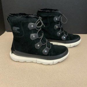 New! Womens Sorel Explorer II Black Suede Joan Waterproof Boots. Size 8. Awesome